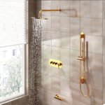 Mitigeur de douche encastré mural avec bec de baignoire – Image 4