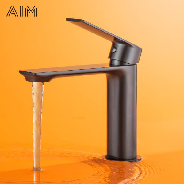 Mitigeur mono levier pour lavabo finition gunmetal