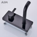 Mitigeur Lavabo Mural Noir à 2 Trous – Image 2