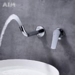 Mitigeur Lavabo Mural Rond à 2 Trous – Image 2