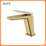 Mitigeur de lavabo monocommande or – Image 5