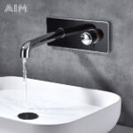 Robinet Mitigeur Lavabo Mural Chromé en Laiton – Design Moderne Encastré