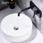 Mitigeur Lavabo Mural Noir à 2 Trous – Image 3