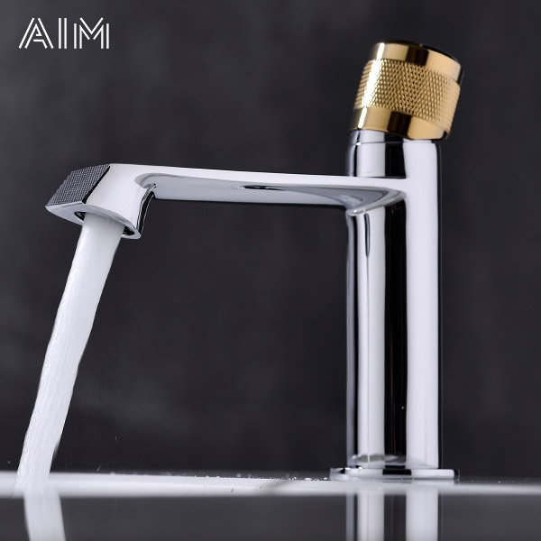 Mitigeur Lavabo Chrome avec Poignée Moletée