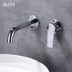 Mitigeur Lavabo Mural Rond à 2 Trous