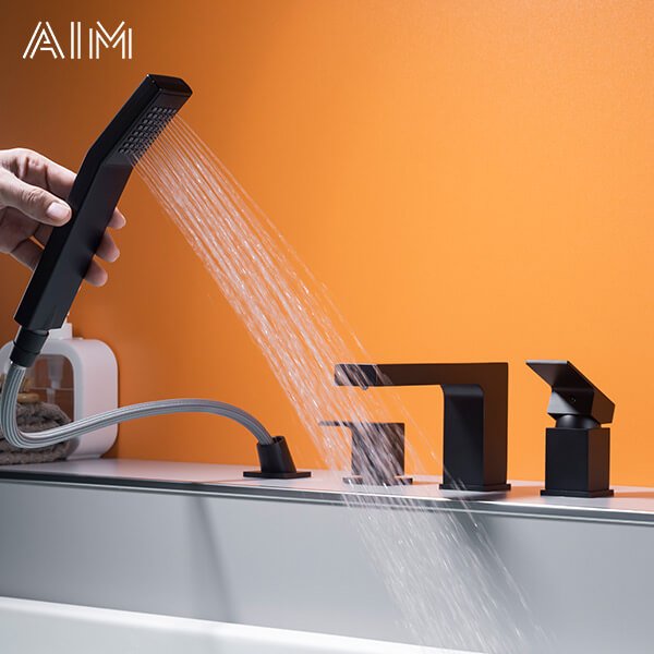 Robinet de Baignoire Cube à Poser avec Inverseur