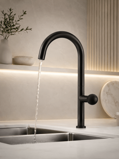 Robinet Cuisine Design CRISTALLO – Poignée Cristal FCL16650 Noir2