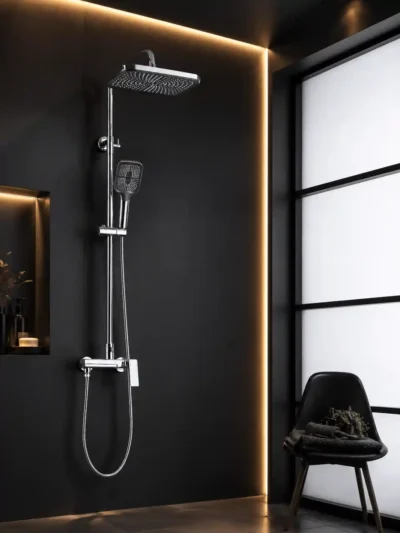 Colonne de Douche 3 Fonctions avec Bec Pivotant Fancell WILLAVIA — finition chrome