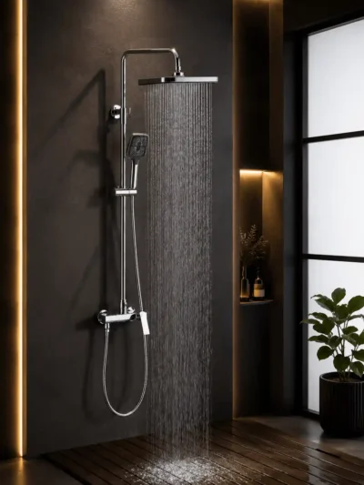 Colonne de Douche 3 Fonctions avec Bec Pivotant Fancell WILLAVIA — finition chrome