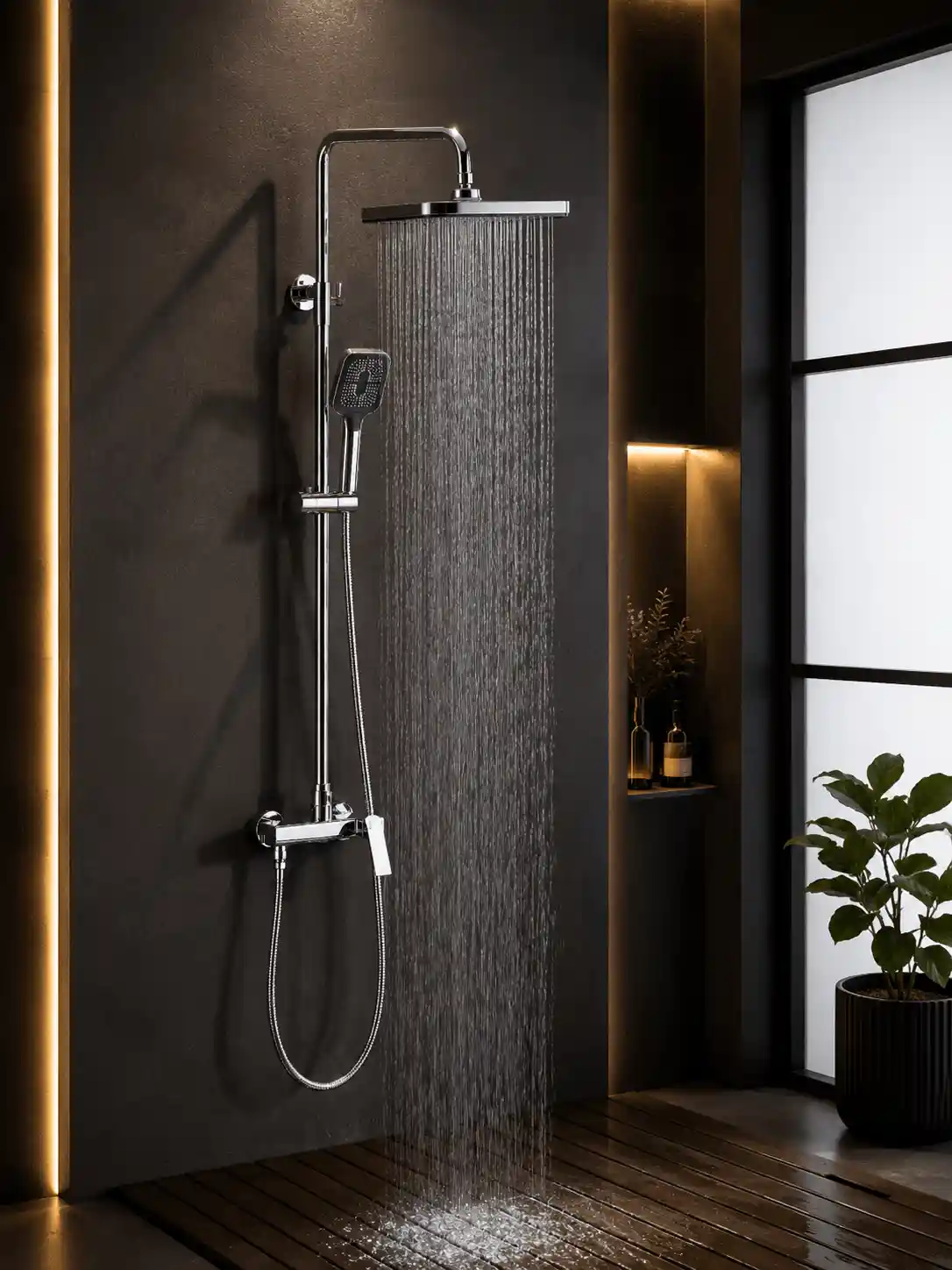 Colonne de Douche 3 Fonctions avec Bec Pivotant Fancell WILLAVIA — finition chrome