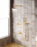 Douche Encastrée 3 Commandes avec Bec Pivotant Fancell TÉRON — finition or brossé