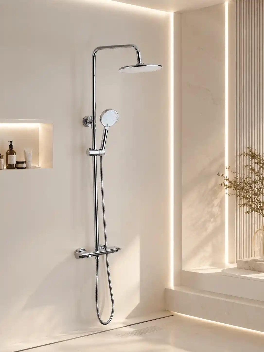 Ensemble de Douche de Luxe 3 Fonctions Fancell SKELIO — finition chrome