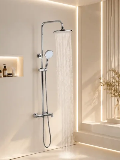 Ensemble de Douche de Luxe 3 Fonctions Fancell SKELIO — finition chrome