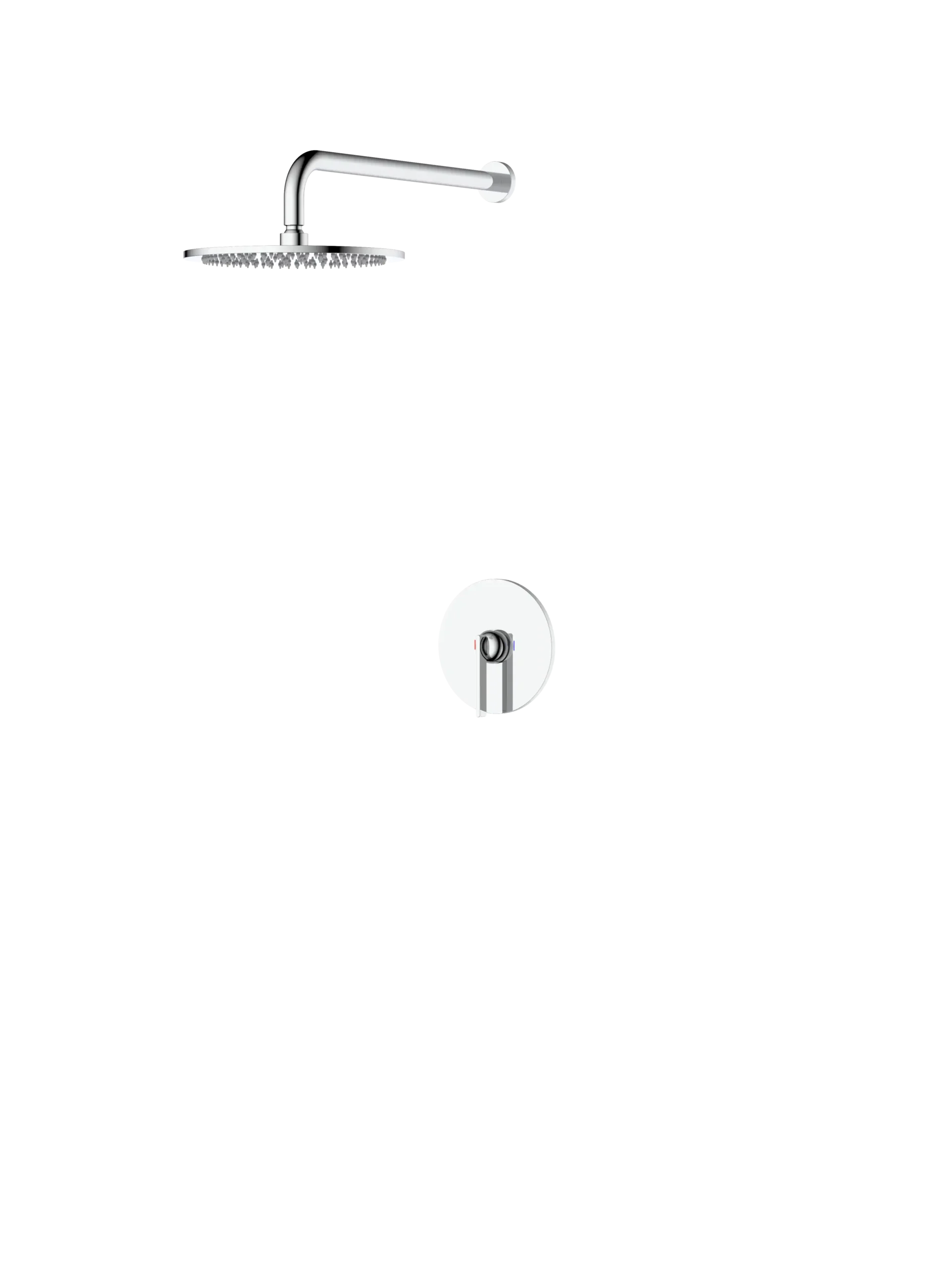 Ensemble de Douche Encastré Commande Simple Fancell TÉRON — finition chrome