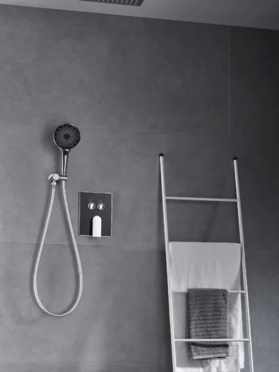 Ensemble de Douche Encastré Plaque en Verre Fancell MODULA — finition chrome