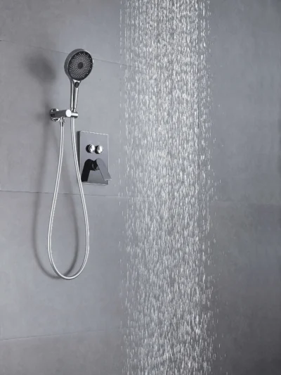 Ensemble de Douche Encastré Plaque en Verre Fancell MODULA — finition chrome
