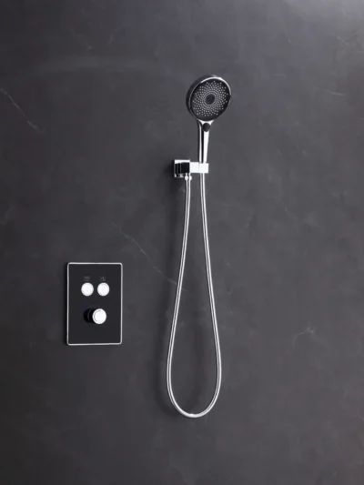 Ensemble de Douche Encastré Plaque en Verre Fancell MODULA VETRO — finition chrome