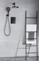 Ensemble de Douche Encastré Thermostatique Plaque Verre Fancell MODULA — finition noir mat
