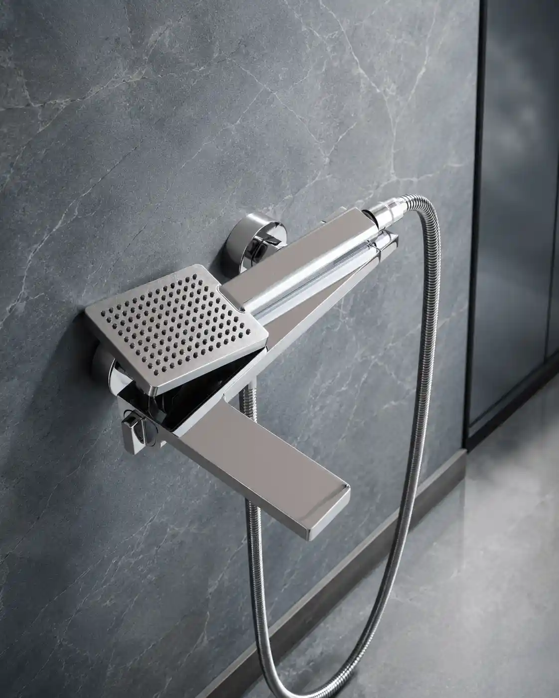 Mitigeur Baignoire / Douche Mural Démarrage Froid Fancell TÉRON — finition chrome
