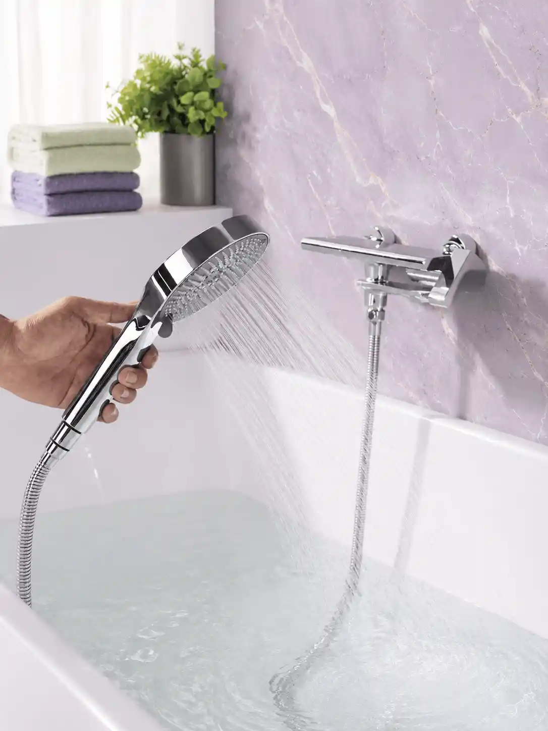 Mitigeur Mural Bain-Douche à Bec Pivotant Fancell SKELIO — finition chrome