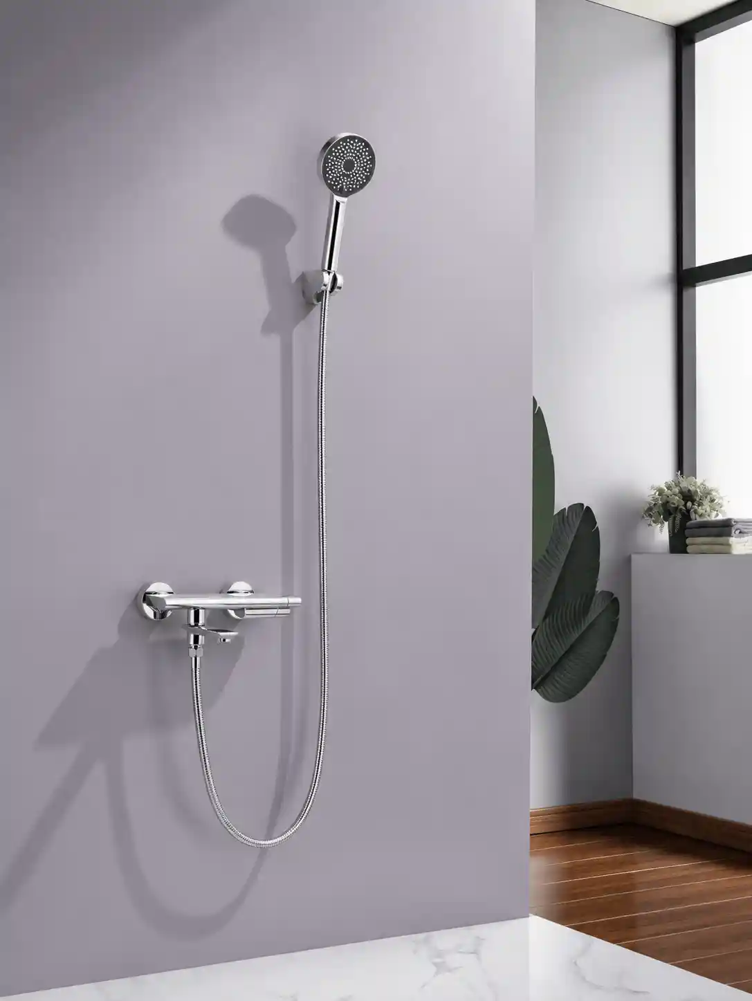 Mitigeur Mural Bain-Douche à Bec Pivotant Fancell SKELIO — finition chrome
