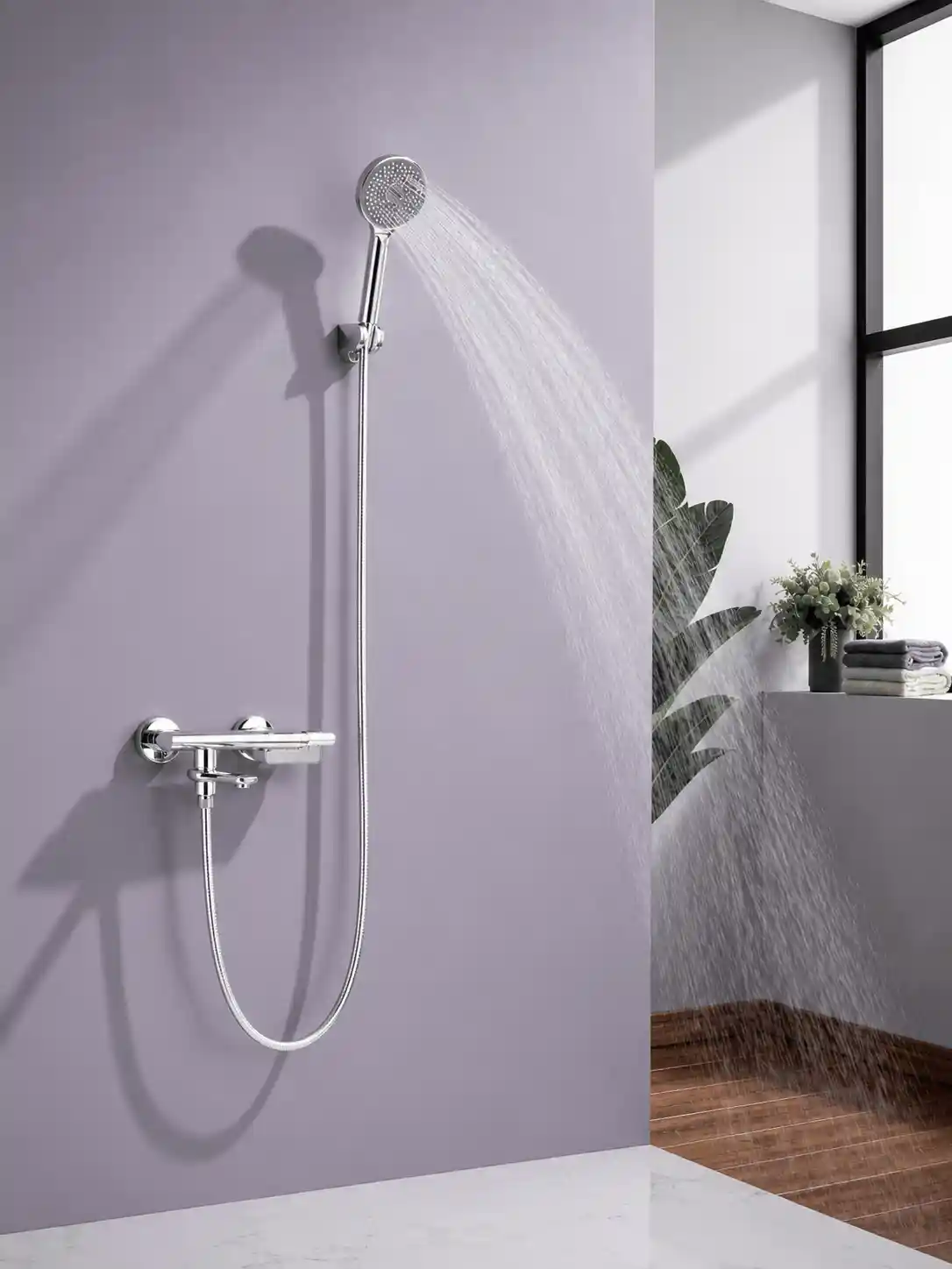 Mitigeur Mural Bain-Douche à Bec Pivotant Fancell SKELIO — finition chrome