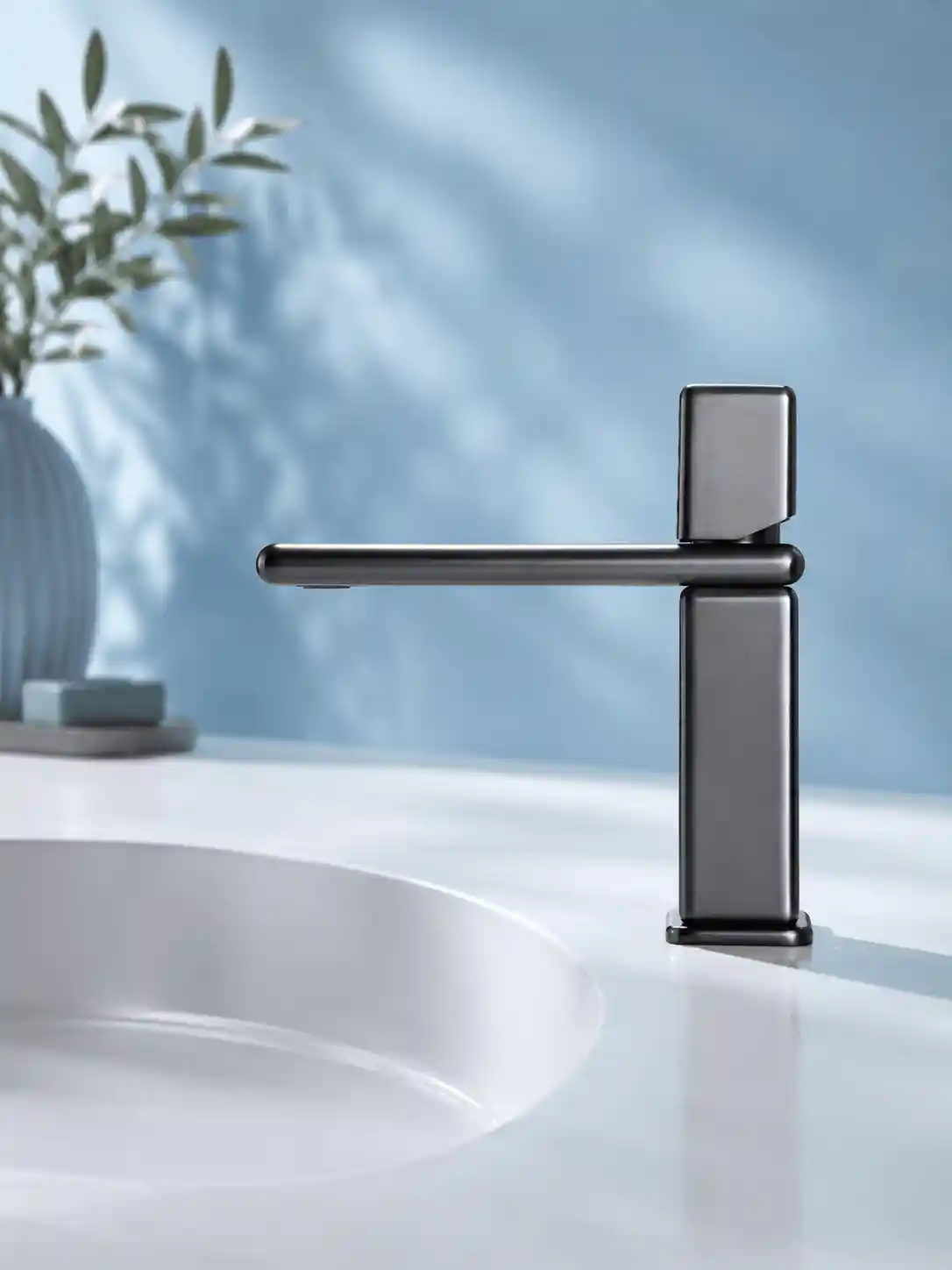 Mitigeur de Lavabo Fancell PRAGA — finition gris brossé