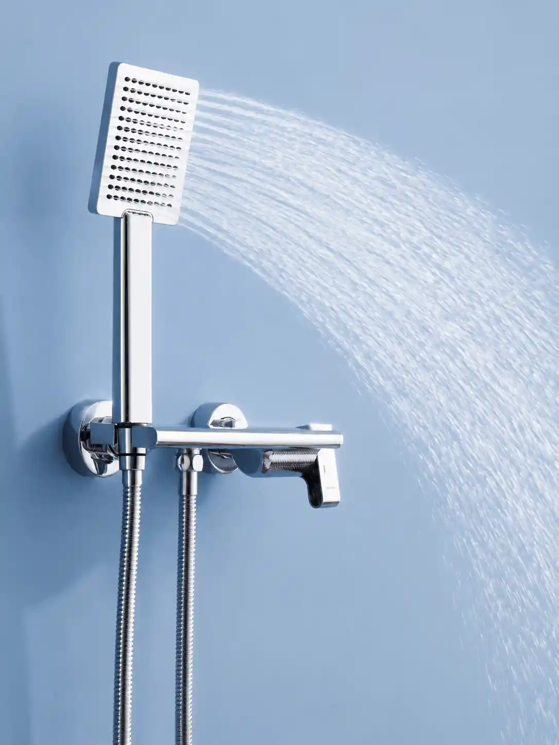 Mitigeur de Douche Mural avec Tablette Intégrée Fancell SKELIO — finition chrome