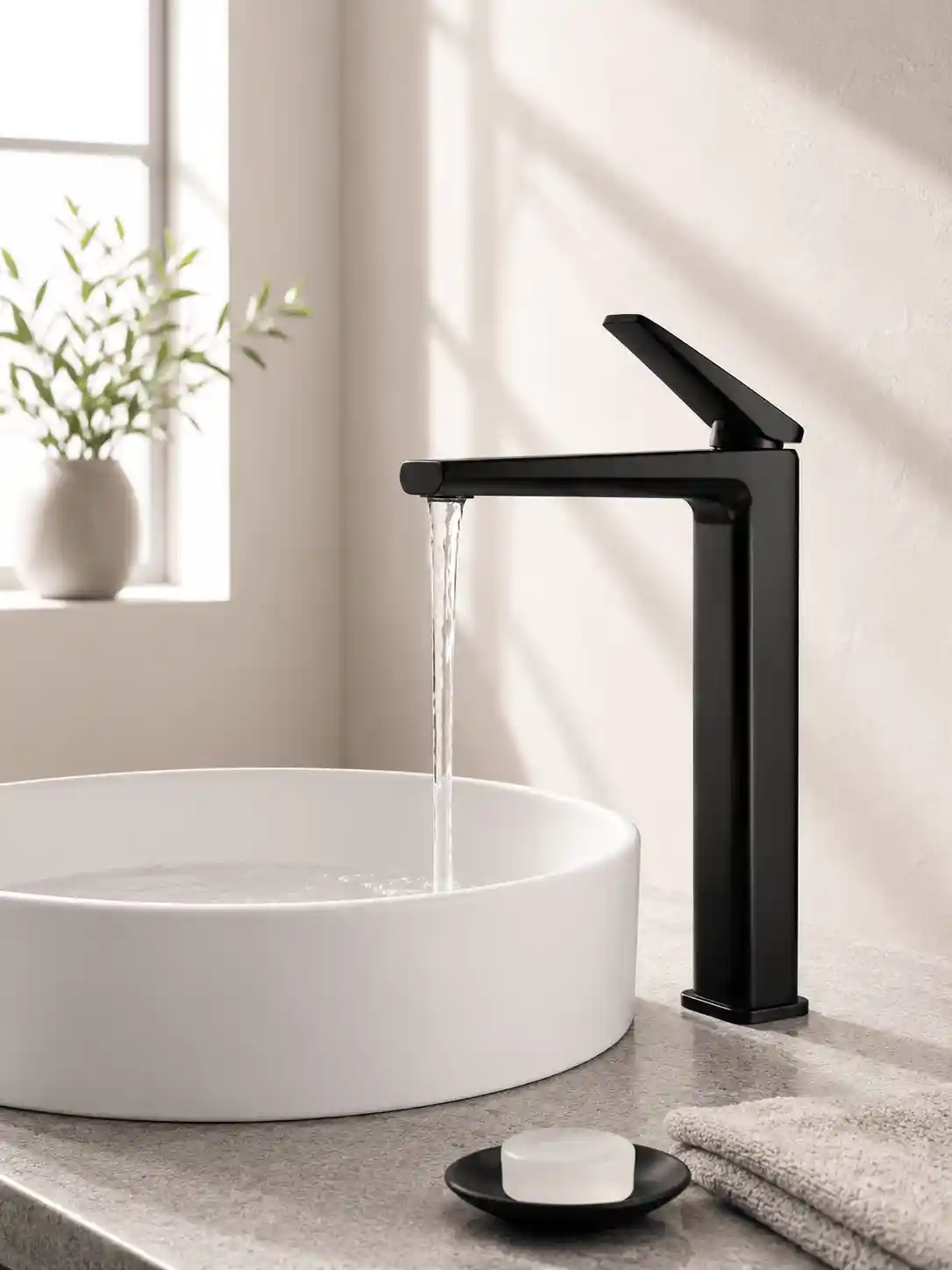 Mitigeur de lavabo surélevé Willavia Noir2