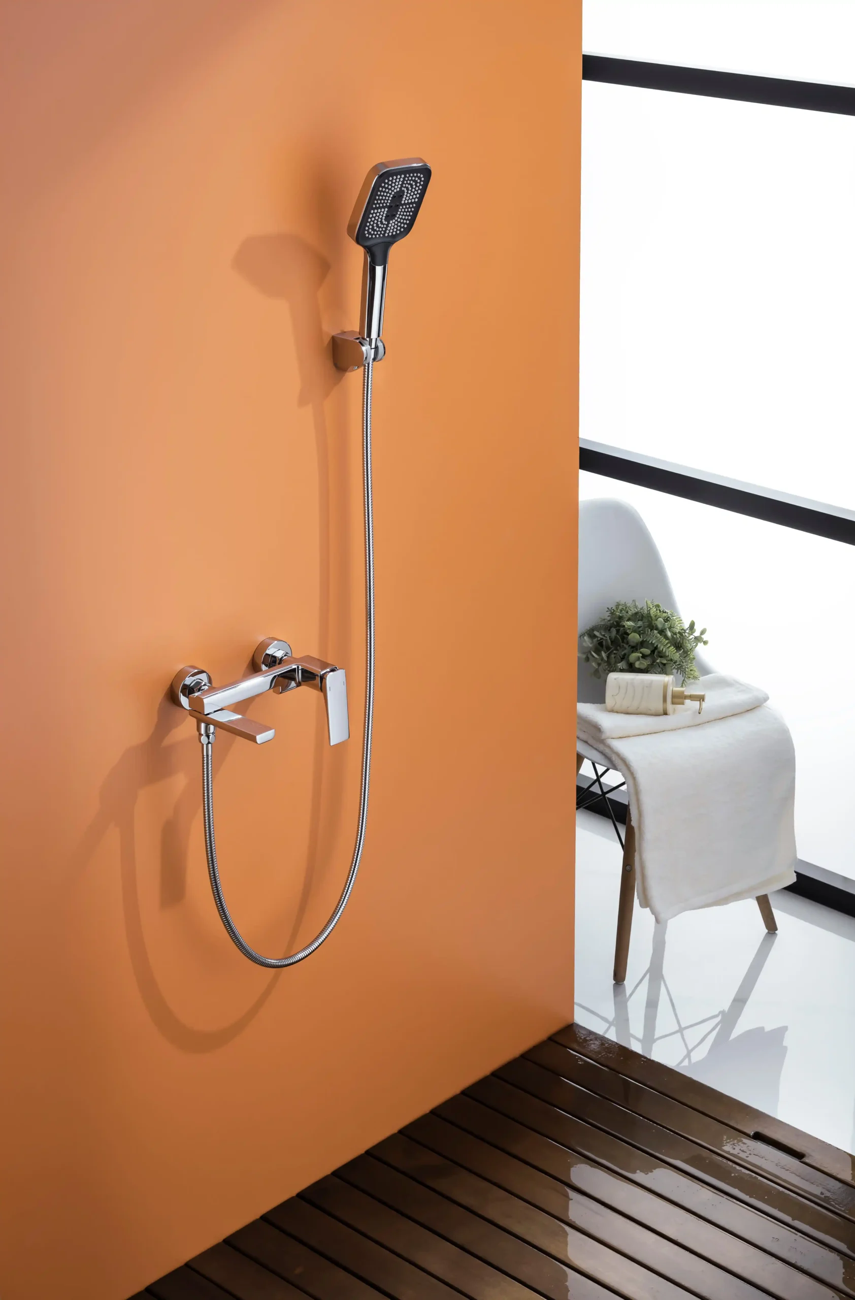 Mitigeur Douche / Baignoire Mural avec Bec Pivotant Fancell WILLAVIA — finition chrome