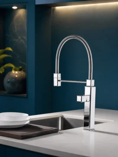 Robinet de Cuisine Haut de Gamme à Bec Flexible Fancell PRAGA — finition chrome