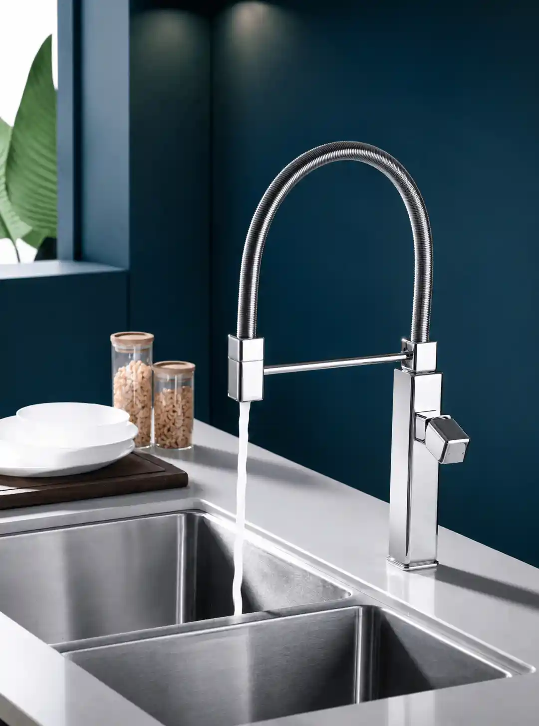 Robinet de Cuisine Haut de Gamme à Bec Flexible Fancell PRAGA — finition chrome