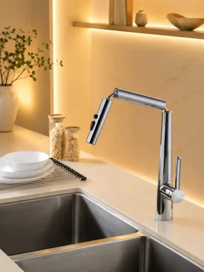 Mitigeur de Cuisine Articulé 3 Sections Fancell TREVIA — finition chrome