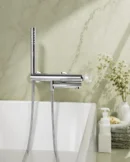 Robinet de Baignoire Mural Poignée Cristal Fancell CRISTALLO — finition chrome