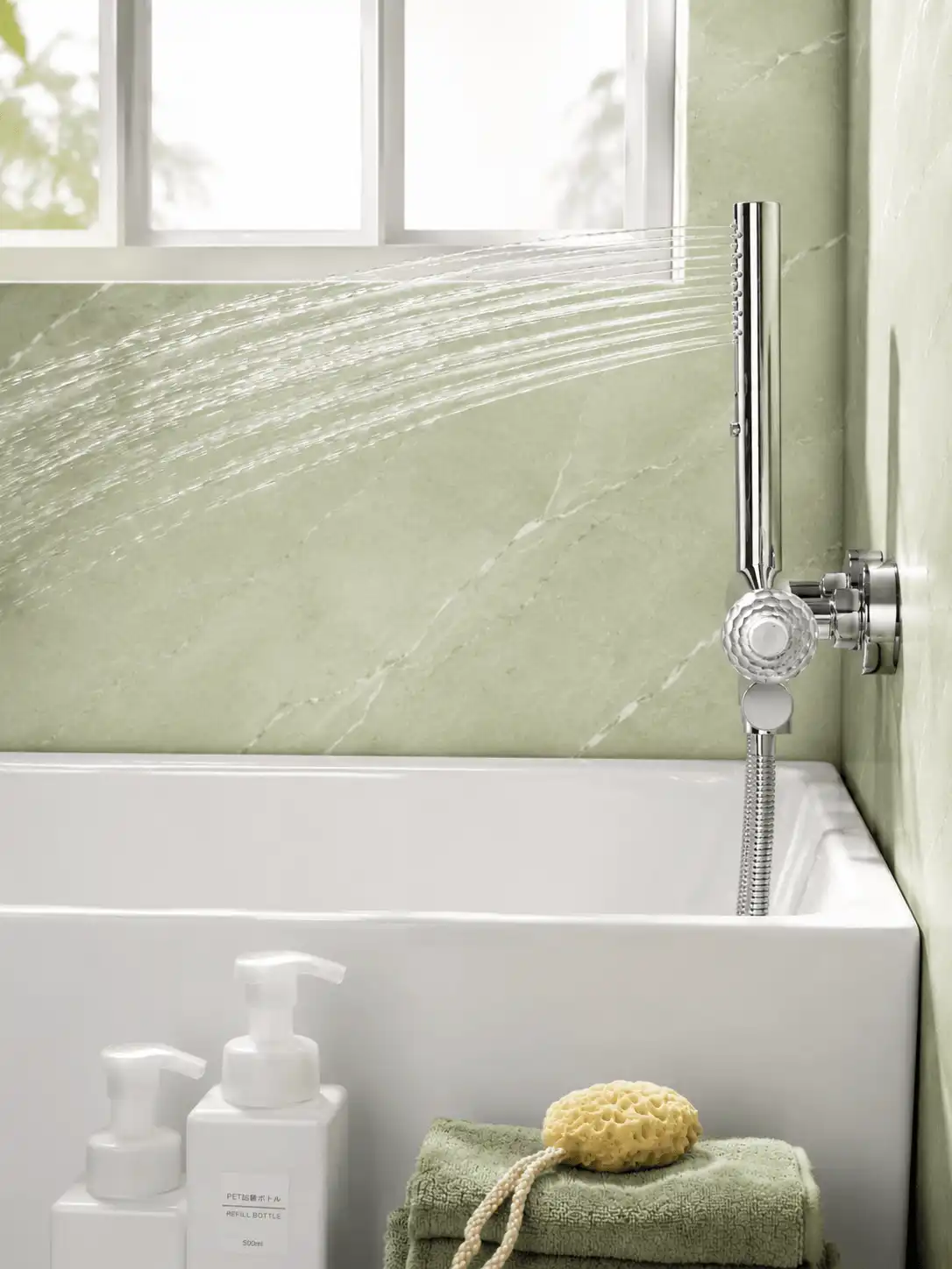 Robinet de Baignoire Mural Poignée Cristal Fancell CRISTALLO — finition chrome