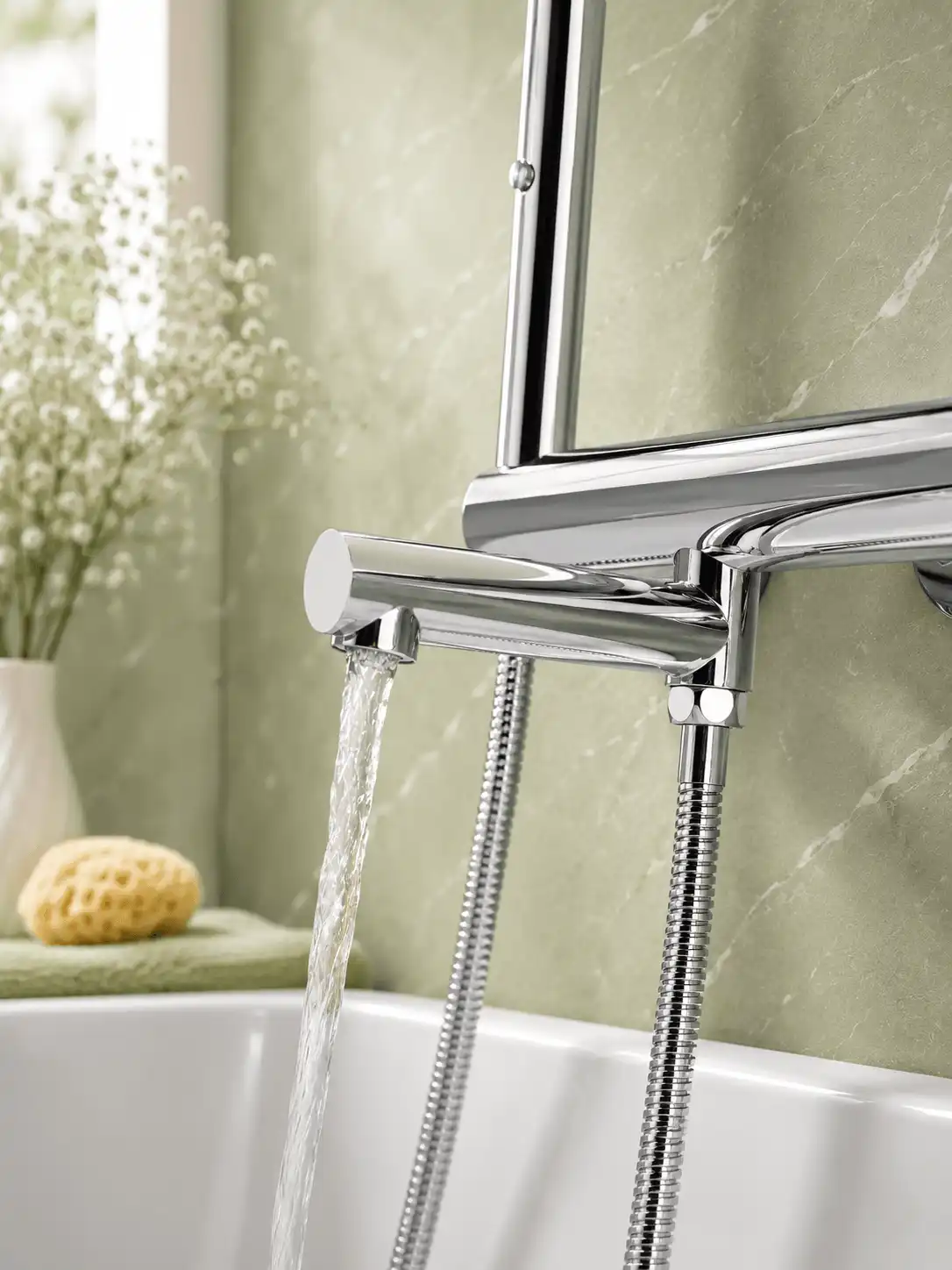 Robinet de Baignoire Mural Poignée Cristal Fancell CRISTALLO — finition chrome