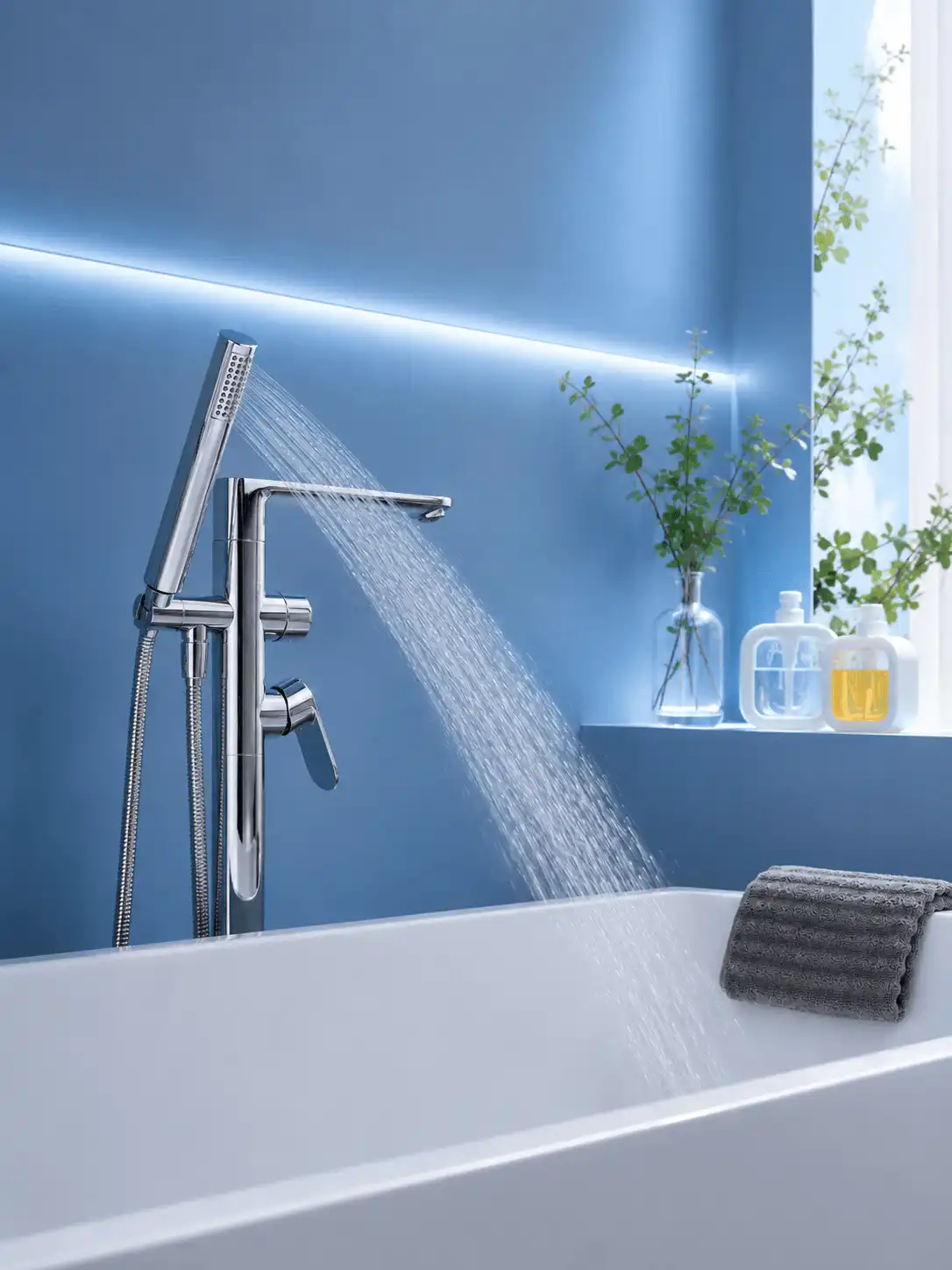 Mitigeur Bain-Douche sur Pied Fancell COLONNA — finition chrome