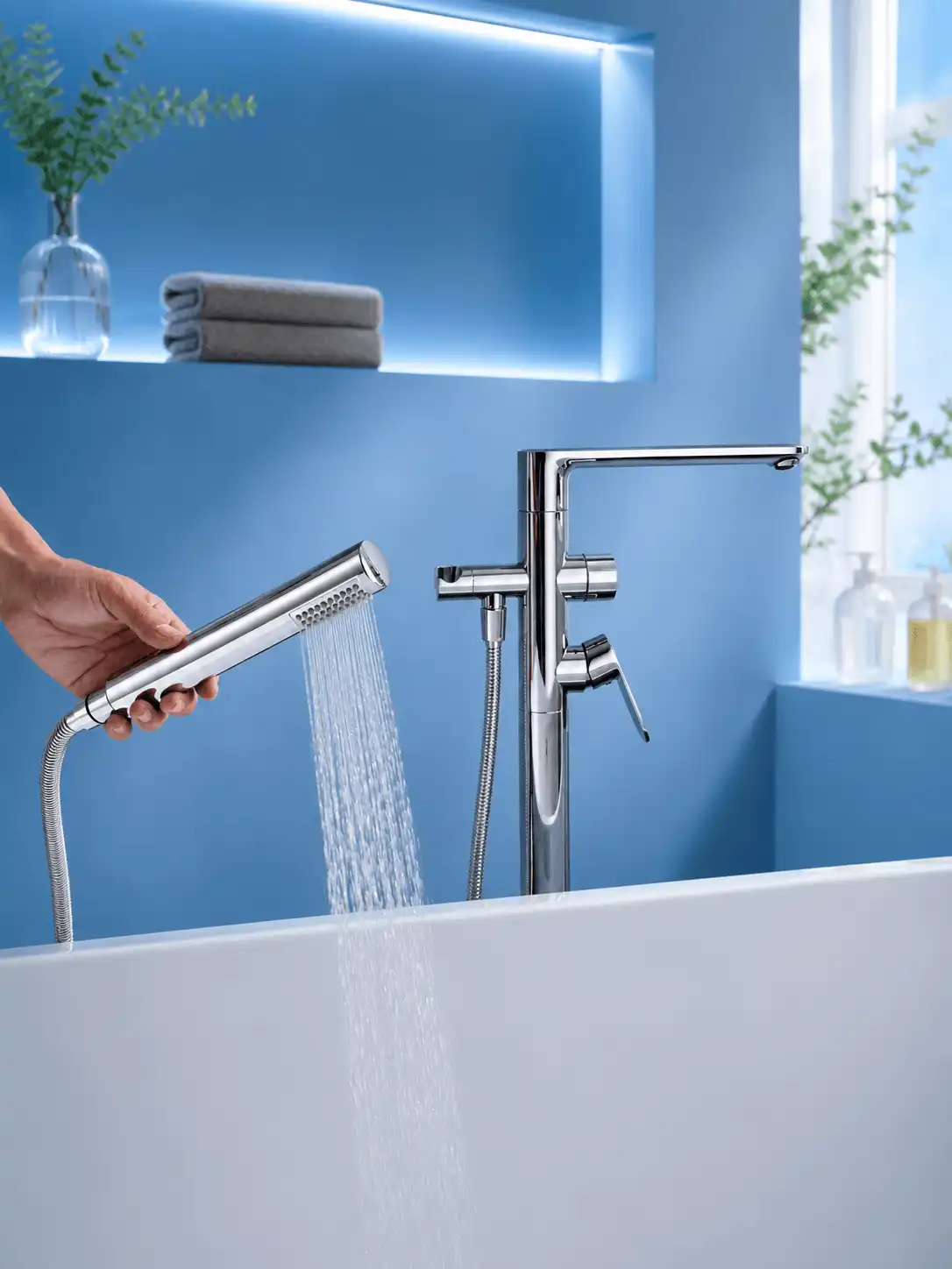 Mitigeur Bain-Douche sur Pied Fancell COLONNA — finition chrome